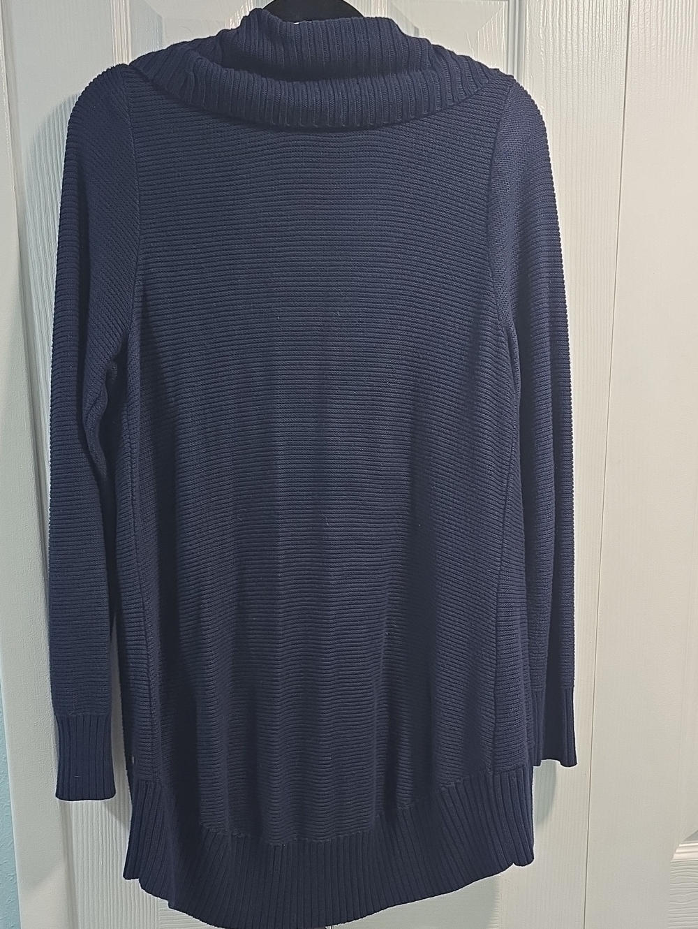 Eddie Bauer Dark Navy Open-Front Ribbed Cardigan - Picture 6 of 9